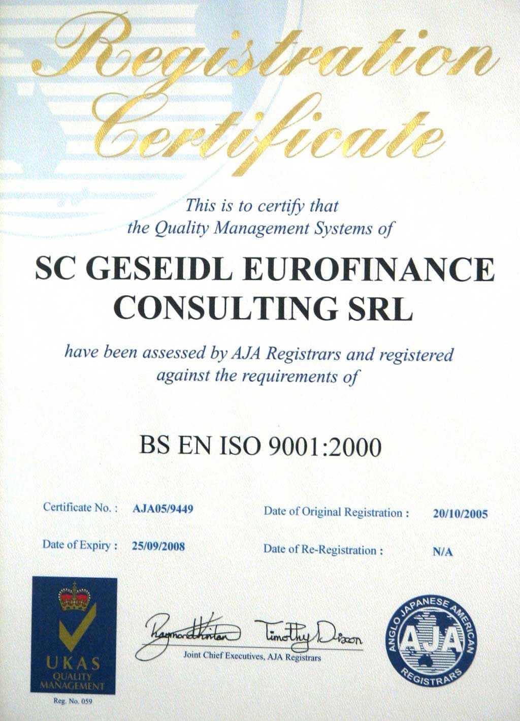 Geseidl - certificari si acreditari profesionale